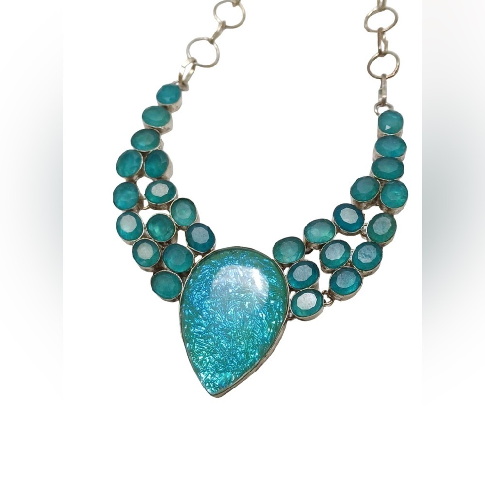 Blue Gemstone Statement Necklace - Picture 2 of 4